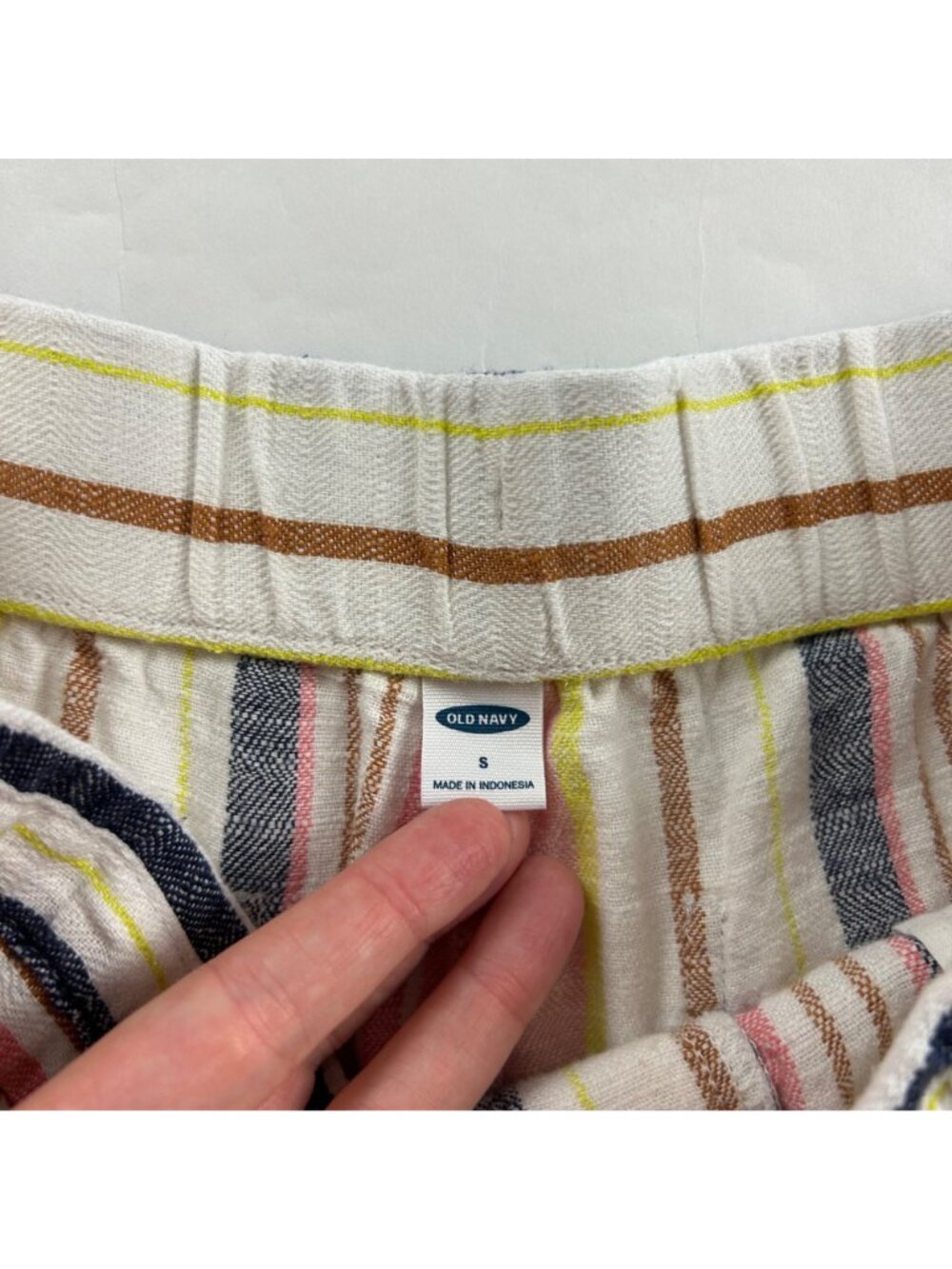 Old Navy Bright Stripe Linen Blend Wide Leg Lounge Pant S - Picture 3 of 6